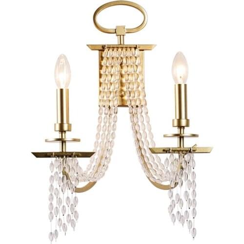 Modern gold crystal wall lamps bedroom bedside luxury crystal lamp living room hotel corridor candlestick bracket sconces lights