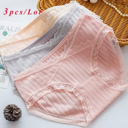 OkayMom 3Pcs/Lot Cotton Maternity Panties Sexy Lace U-Shaped Low Waist Pregnant Women Underwear Pregnancy Briefs Short Panties