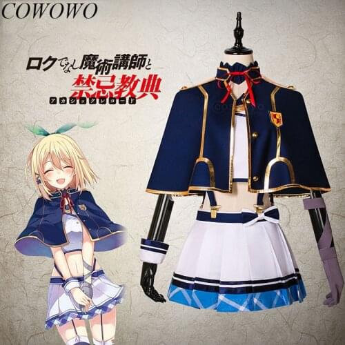 JP Anime Rokudenashi Majutsu Koushi To Akashic Records Rumia Tingel Uniform Cosplay Costume Free Shipping