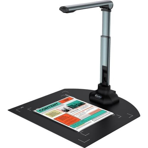 12MP USB Document Camera for Teachers Laptop A3/A4 Size Portable Book Document Scanner with Extension Stand OCR Zoom Paint Tool
