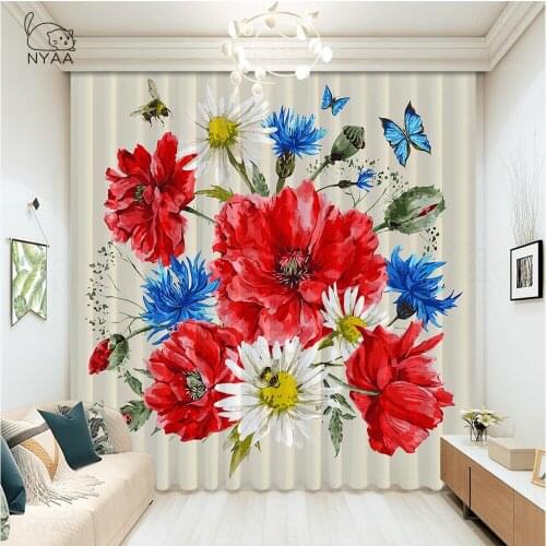 Blooming Daisy Grassland Modern Living Room Curtains Living Room Curtains For Bedrooms Decor Window Curtain Micro Shading