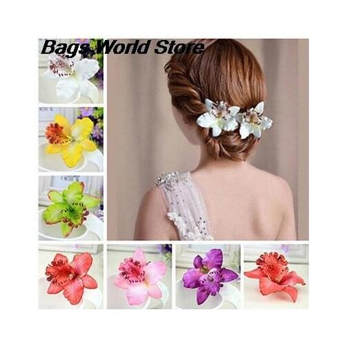 1 PC Fashion Multicolor Rose Flower Bridal Hair Clip Hairclips Hairgrips Elegant Hairpin Wedding Party Accessories