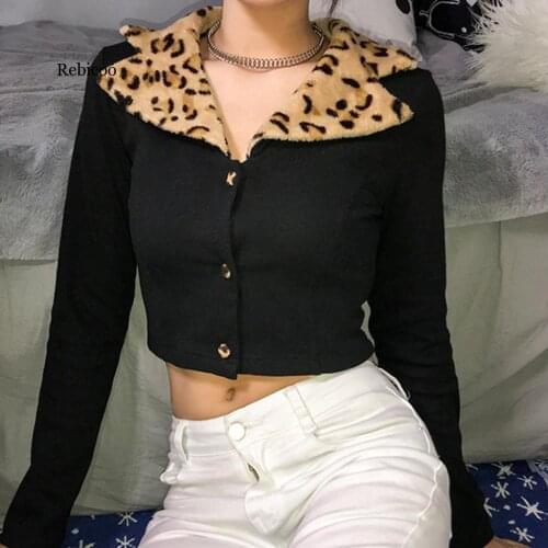 Womens Blouses New Fashionable Leopard Print Clothes New Style Lapel Slim Long Sleeve Jacket Blouse Blusas