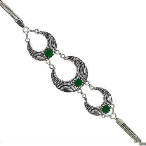 Silver Crescent Womens Bracelet