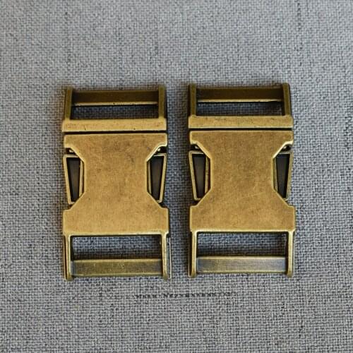 1 Pcs/Lot 20mm Bronze Metal Quick Side Release Buckles for Webbing Tactical Belt Dog Collar DIY Outdoor Luggage Accessories