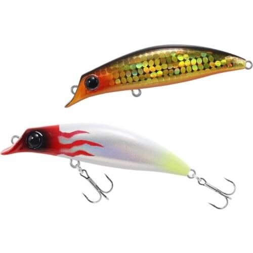 1pcs Minnow Fishing Lure Wobblers 75mm 8g Laser Hard Professional Seawater Long Casting Lure Sinking Artificial Bait