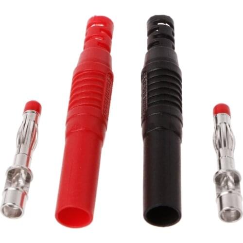 10 Pcs Straight Insulated Safety 4mm Male Banana Plug Wire Solder DIY Connectors