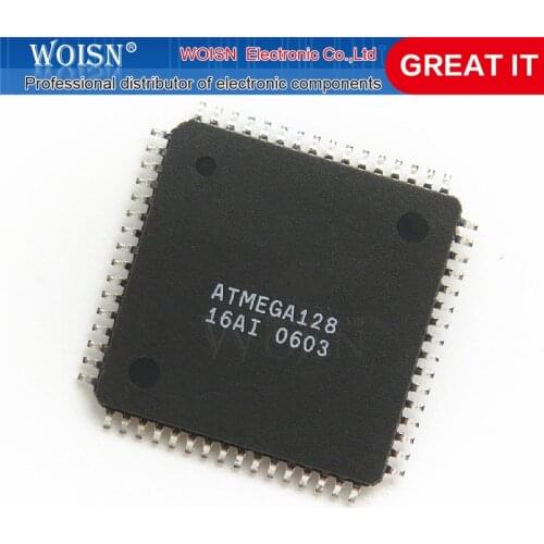 2pcs/lot ATMEGA128-16AU ATMEGA128-16AI ATMEGA128-16AC ATMEGA128L-8AI ATMEGA128L-8AU ATMEGA128A-AU ATMEGA128 TQFP-64 In Stock