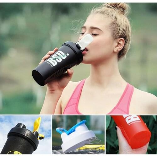 600ml Sports Fitness Water Bottle BPA Free Tritan Plastic Water Cup Protein Shaker Portable Leak Proof Outdoor Travel Bottles