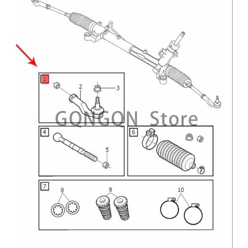 CAR Tie Rod Outer Ball Head S40 2004-2012vol vov50 s40 c70 c30 ball joint kit steering gear outer ball head steering gear outer