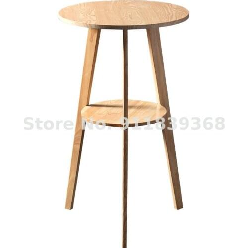 Solid Wood Bar Table Household Nordic High Foot Table Bar Table Chair Combination Balcony Wood Table Sm