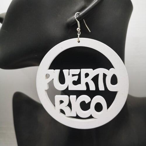Free shipping!!3 inch round Puerto Roco wooden earrings can mixed colors