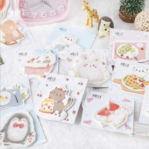 30sheets Kawaii Memo Pad Style Paper Sticky Notes Bookmark School Office Stationery Animal Student Gift Reward