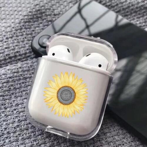 Sunflower Back hard Case For Airpods wireless Bluetooth Earphone case Headphone Protection cover coque
