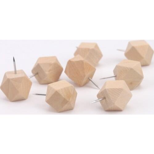 10 pcs/Pack Wood Japanese Creative Decorative Drawing Cork Board Pins Broches Pushpin Japanese Bedside Tables Thumbtack Nails
