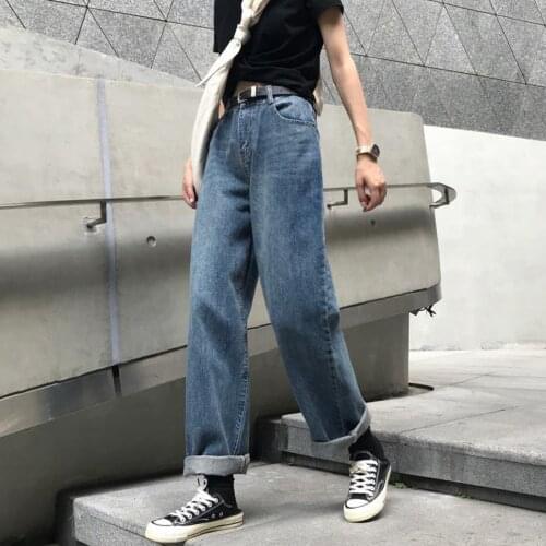Jeans Women Plus Size Denim Wide Leg High Waist Simple BF Trousers Couples All-match Womens Hip-Hop Unisex Daily Fashion Casual