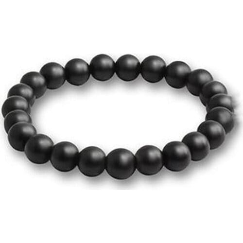 8mm Beaded Bracelet Black Lava Volcanic Stone Elastic Bracelet Turquoise Black Flares Agate Pendant Wear Self-cultivation