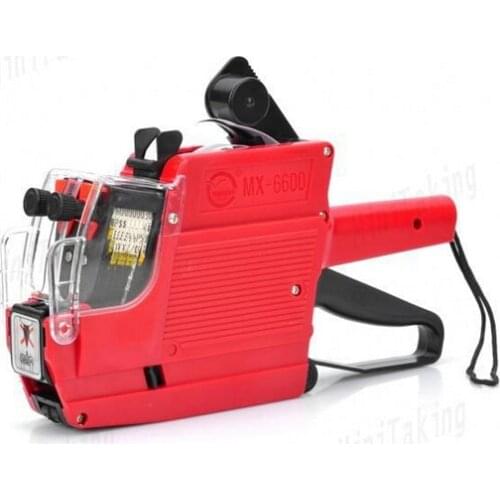 [ Fly Eagle ] MX-6600 Digits 2 Lines Price Tag Gun labeler + Ink + Rolls White Tags Red