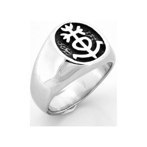 Gothic Lucifer Satan Signet Rings Punk Stainless Steel Seal Rings Men and Women Pagan Jewelry Dropshipping Lucky Gift