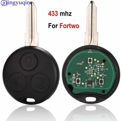 Jingyuqin 3 Buttons Remote Car Key For Mercedes Benz Key Smart Fortwo 450 Forfour Roadster Chiave 433MHz Auto Key Fob Blade