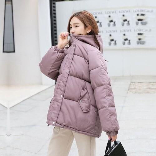 Fashion Ladies Short Oversize Autumn Winter Down Jacket Women 2021 New Thicken Warm Solid Hooded Parka Loose Chic Coat Female