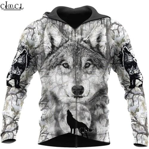 HX Fashion Zipper Hoodies Newest Popular Animal Wolf 3D Print Men Women Hip Hop Streetwear Harajuku Hoddie Drop Shipping