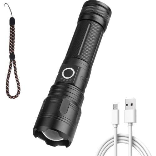 Powerful Flashlight 5 Modes Usb Zoom Waterproof Led Torch 1*26650/1*18650/3*AAA Battery Best Camping, Outdoor,Hiking