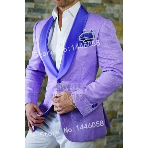 2019 New Design Formal Party Suit Light Purple Mens Casual Wedding Suits For Men Tuxedos Groom Best Man Men Suits With Pants