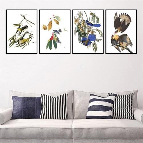 Modern Room Wall Art Vintage Floral Set of 4 Antique Flowers Print Nursery Painting No Frame Pictures