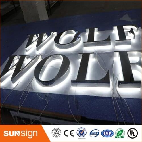 Custom outdoor store advertising LED lighted metal letters for signs