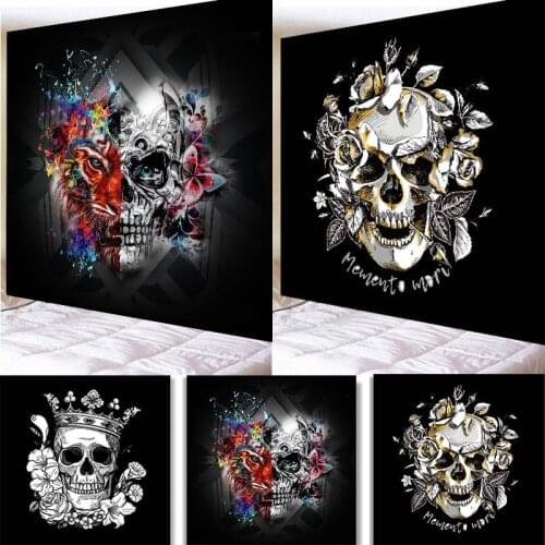 Skull Skeleton Wall Art Prints Horror Halloween Decor Poster Modern Fashion Canvas Painting Home Bedroom Decor Picture No Frame