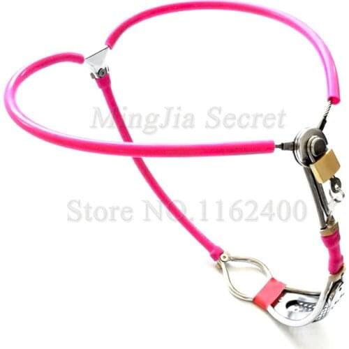 Stainless Steel Female Underwear Chastity Device,Chastity Belt with Vagina Lock,Cock Cage,BDSM Adult Games Sex Toys for Women