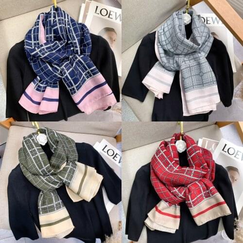 2021 Newest Women Shawls Printed Scarf Plaid Pattern Lurxury Scarf Cotton Scarf Quality Scarf Shawls Wraps Hijabs