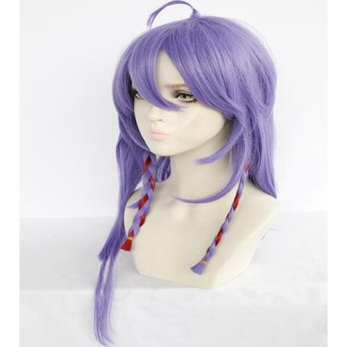 Anime Purple Long Wig Braids Cosplay Game Spirit Blossom Kindred Costume Heat Resistant Synthetic Hair Women Purple Wigs