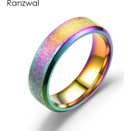 Ranzwal Dull Polished Stainless Steel Rings for Men Women Titanium Steel Ring US SIZE 6~12