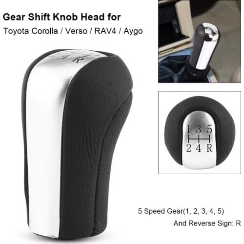 5 Speed Black Car Style Manual Car Gear Shift Shifter Knob Stick Head For Toyota Corolla/Verso/RAV4/Aygo
