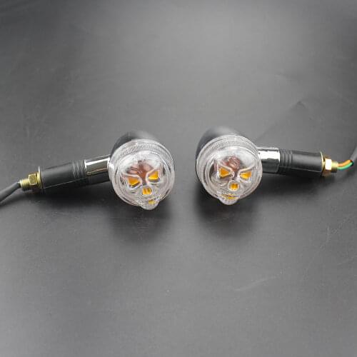 Skeleton Skull Turn Signal Lights for Suzuki Boulevard Intruder C50 Kawasaki Vulcan VN 500 750 900 Honda Goldwing Shadow VT VTX