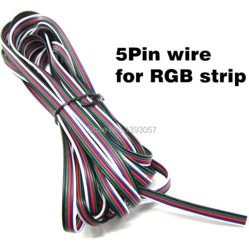 20 meters 5 Pin RGBW Extension Electric Wire Tinned Copper Cable For 5050 RGBWW LED Stirp Lighting Connecting