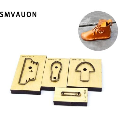 Leather Die Cut DIY Leather Craft Shoes Design Key Chain Pendant For Bag Wooden Cutter Cutting Mould Template Hand Punch Tool