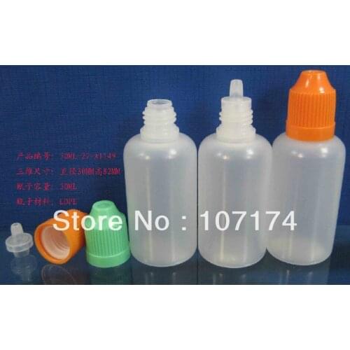 High quality 30ml 1700 Pcs Plastic Dropper Bottles LDPE EYE DROPS thin tip normal tip with US 16 CFR & 1700.20 Authentication