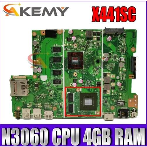 X441SC motherboard N15V-GL1-KA-A2 N3060 CPU 4GB RAM Mainboard REV2.0 For ASUS X441S X441SC Laptop motherboard 100% Tested