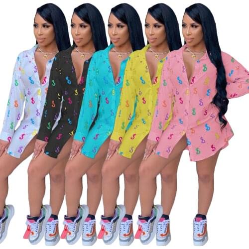 SSEYRAT Women Autumn Winter Print Blouses Turn Down Collar Full Sleeve Vintage Trendy Shirts