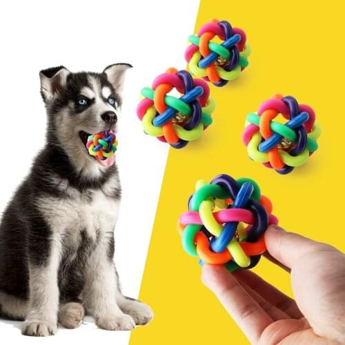 Dog Chew Toy Pet Bell Sound Ball Rubber Pet Accessories Multi-color Pet Products