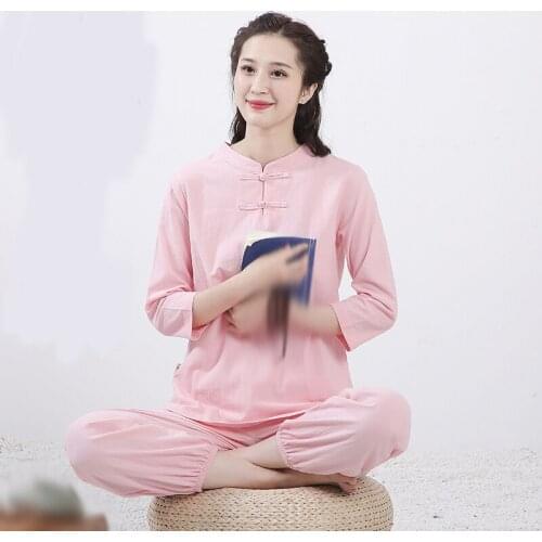 1 set Chinese Style Loose Unisex Gym Costume Spring Summer Daily Outdoor Sports Clothes Suit Women Men Gift Hot