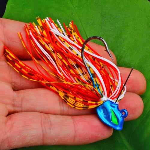 1PC Bass Jigs Spinner Fishing Lures 10 Colors Beard Tail Bass Baits with Big Single Hooks Fishing Tackle DW360