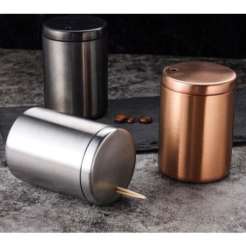1PC Toothpick Holder Container Household Table Toothpick Storage Box Stainless Steel Detachable Toothpick Dispenser Table Decor