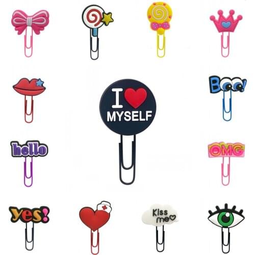 1pcs Cute Hot Word PVC Bookmarks Pink Bow Heart Page Holder Paper Clip School&Office Supplies Student Stationery Kids Xmas Gift