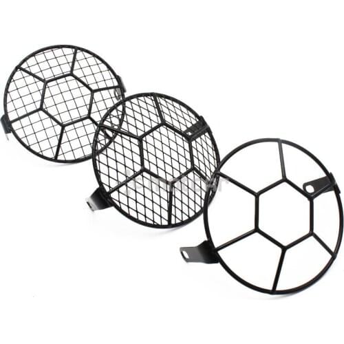 For Harley Yamaha Honda CB100 CB125S GN125 CG125 Motorcycle Headlight Black Metal Retro Football Style Grill Mask Protector 1pcs