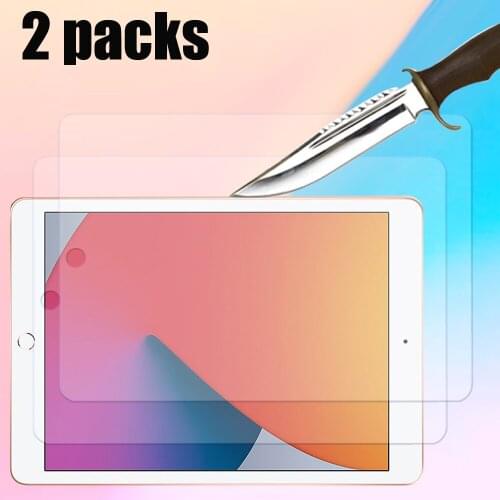 2 packs temperd glass screen protector for iPad 10.2 2020 2019 7th 8th generation 9H 2.5D tablet screen protective film