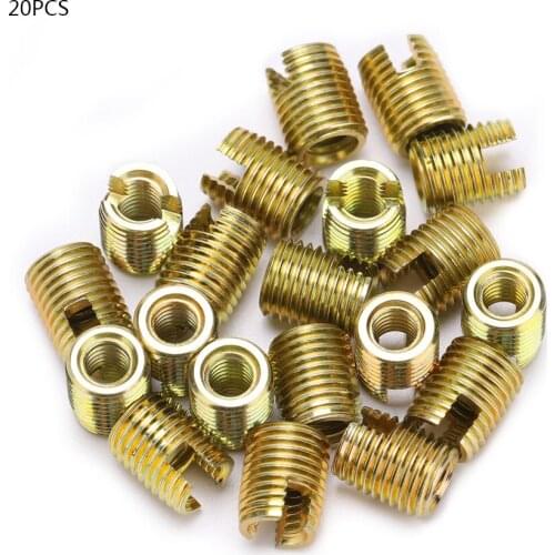 20Pcs 302 Carbon Steel Self-tapping Slotted Type Thread Insert Tapping Screw Bushing Repair kit Accessories